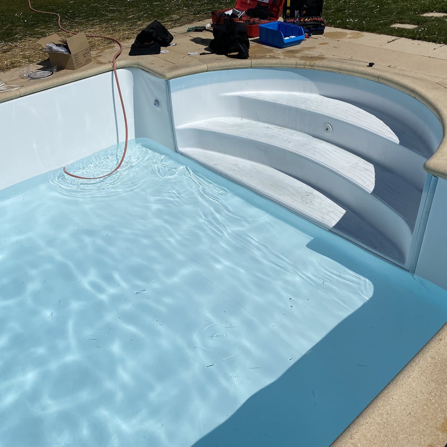 Piscine en liner Alkorplan 2000 coloris Blanc